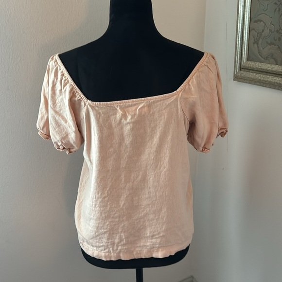 Forme REFORME peach linen rayon boho casual top Sz S - Picture 3 of 5